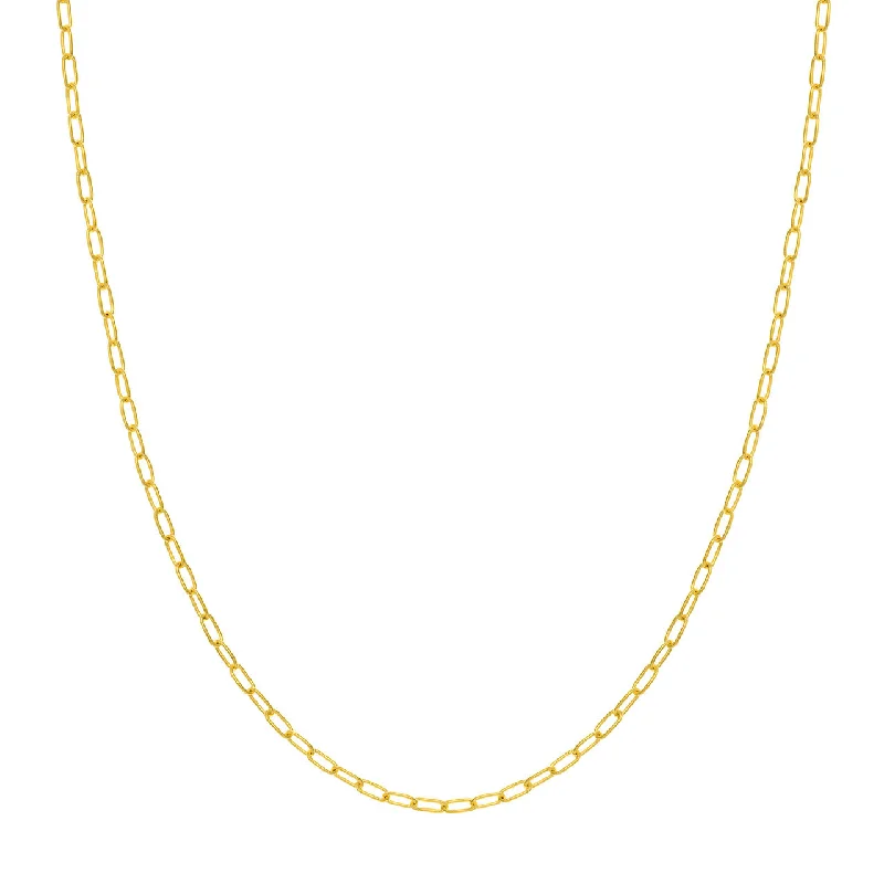 Women’s colorful necklaces-14K Yellow Gold 2.45mm Paperclip Chain Necklace