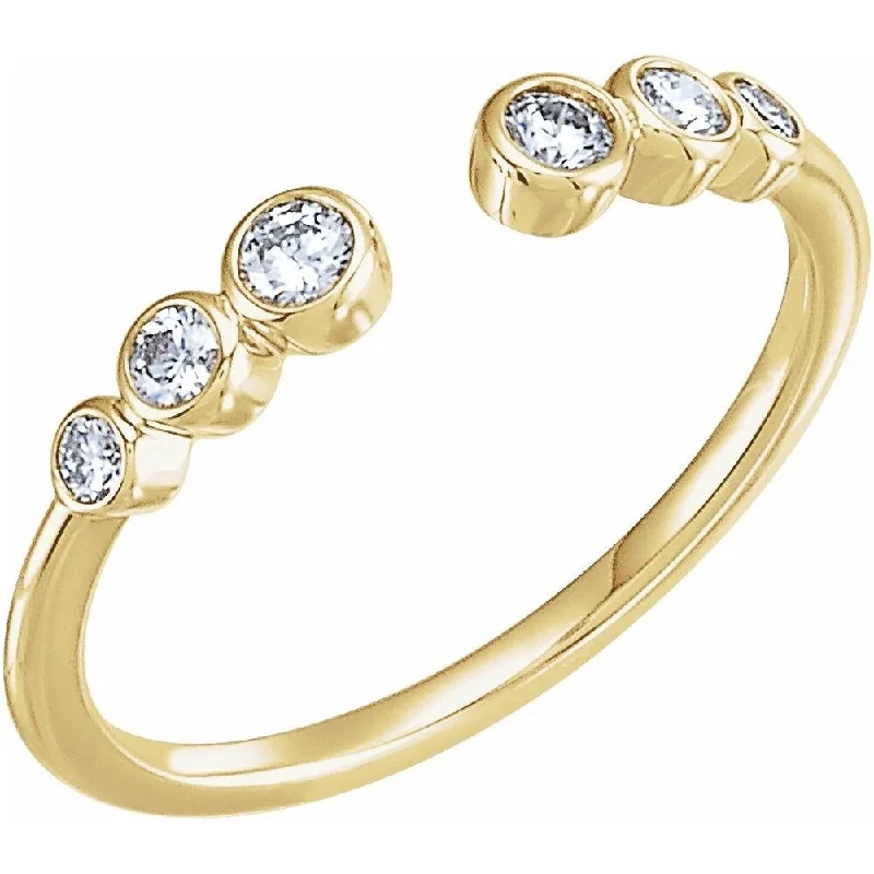 Women’s halo wedding rings-14K Yellow Gold 1/4 CTW Diamond Negative Space Ring for Women