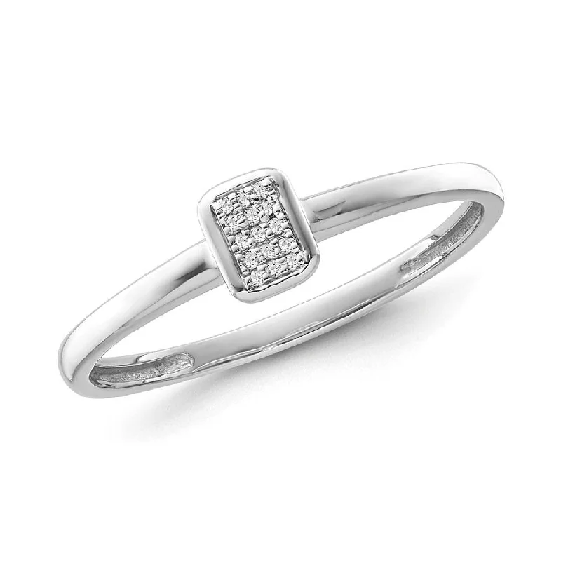 Women’s adjustable rings-925 Sterling Silver Diamond Accent Geometric Band Ring for Women