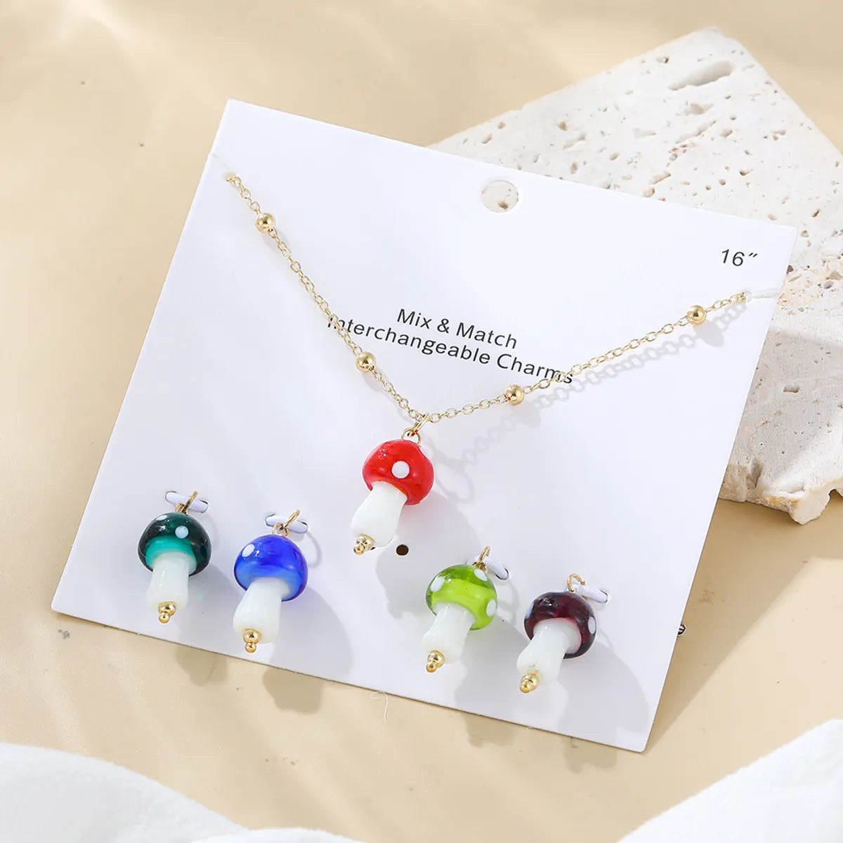 Women’s monogrammed necklaces-Cute Mushroom Alloy Plating Women's Pendant Necklace