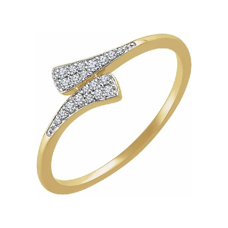 Women’s unique wedding rings-14K Yellow Gold 1/10 CTW Diamond Ring for Women