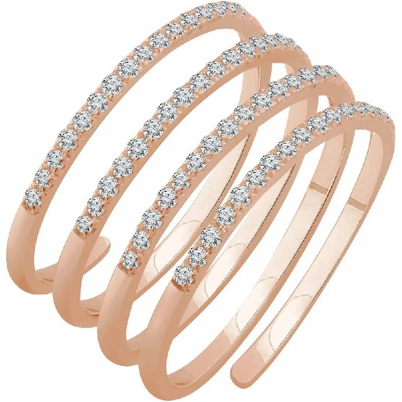 Women’s eternity rings-14K Rose Gold 1/2 CTW Diamond Spiral Ring for Women