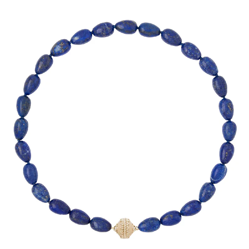 Women’s multi-layer necklaces-Clara Williams Tumbled Lapis Necklace