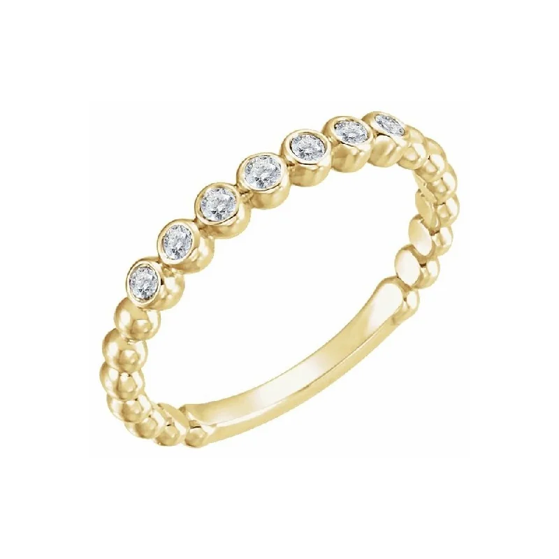 Women’s emerald rings-14K Yellow Gold 1/6 CTW Diamond Stackable Ring for Women