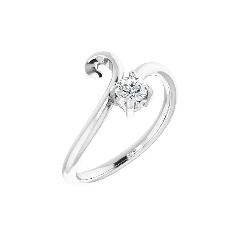 Women’s pearl engagement rings-14K White Gold 1/4 CTW Diamond Bypass Ring for Women