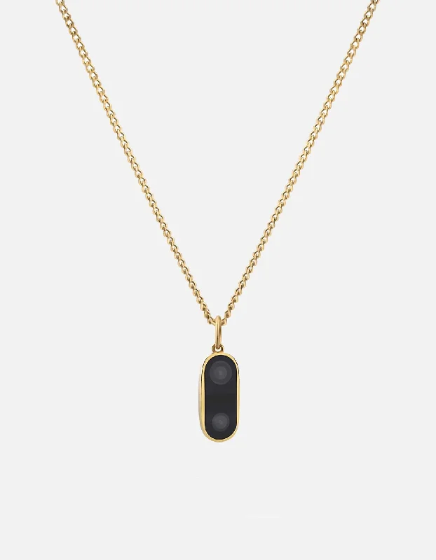 Women’s elegant gold necklaces-Dual Camera Necklace, 14k Gold