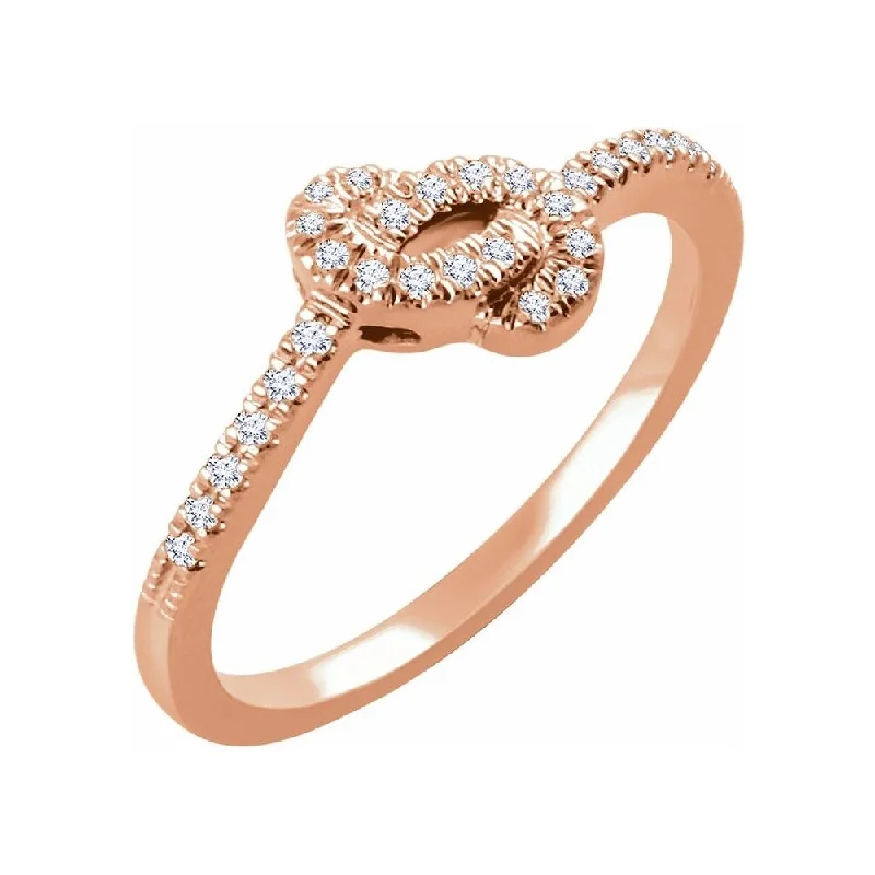 Women’s rose gold engagement rings-14K Rose Gold 1/6 CTW Diamond Knot Ring for Women