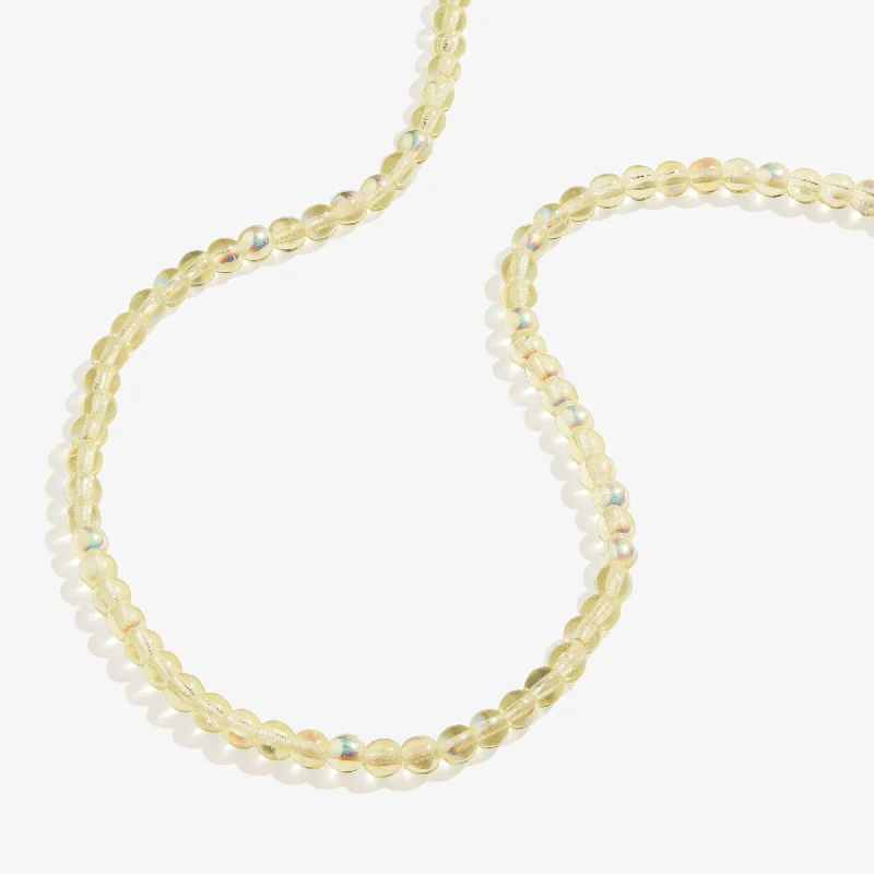 Women’s stylish choker necklaces-Sunshine Yellow Beaded Necklace, Adjustable