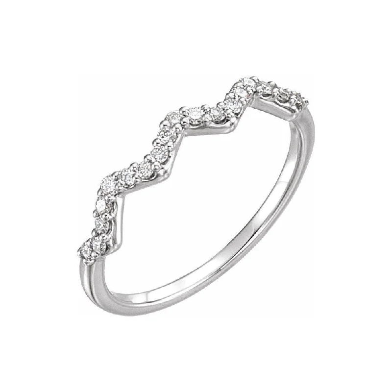 Women’s engagement rings for women-14K White Gold 1/5 CTW Diamond Stackable Ring for Women