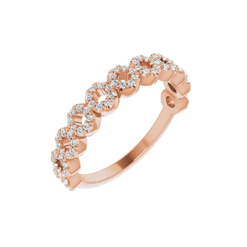 Women’s stylish engagement rings-14K Rose Gold 1/4 CTW Diamond Circle Ring for Women