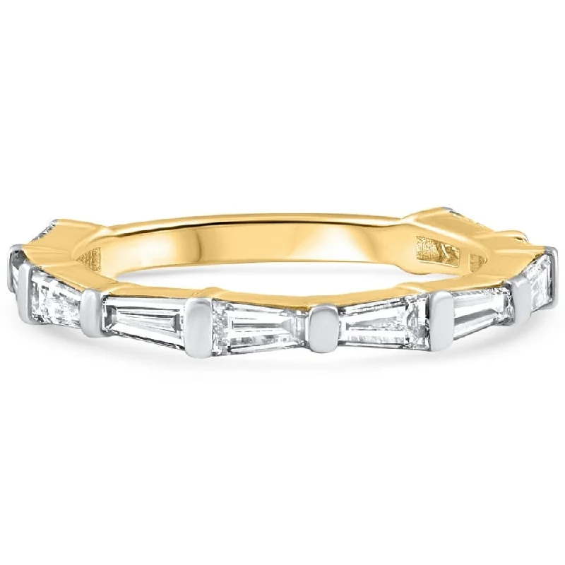 Women’s diamond engagement rings-1 1/5Ct Tapered Baguette Diamond Wedding Ring Gold Lab Grown