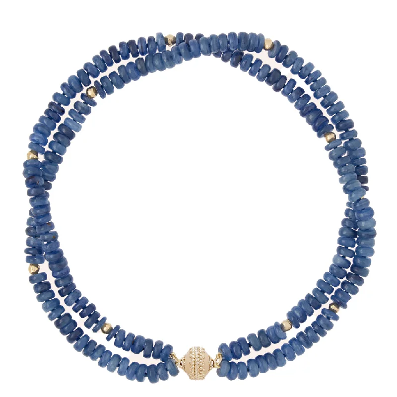 Women’s family tree necklaces-Clara Williams Peppercorn Kyanite 8mm Double Strand Necklace