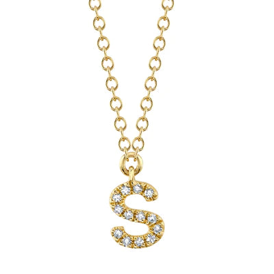 Women’s adjustable necklaces-0.05ctw Diamond Necklace - Initial S