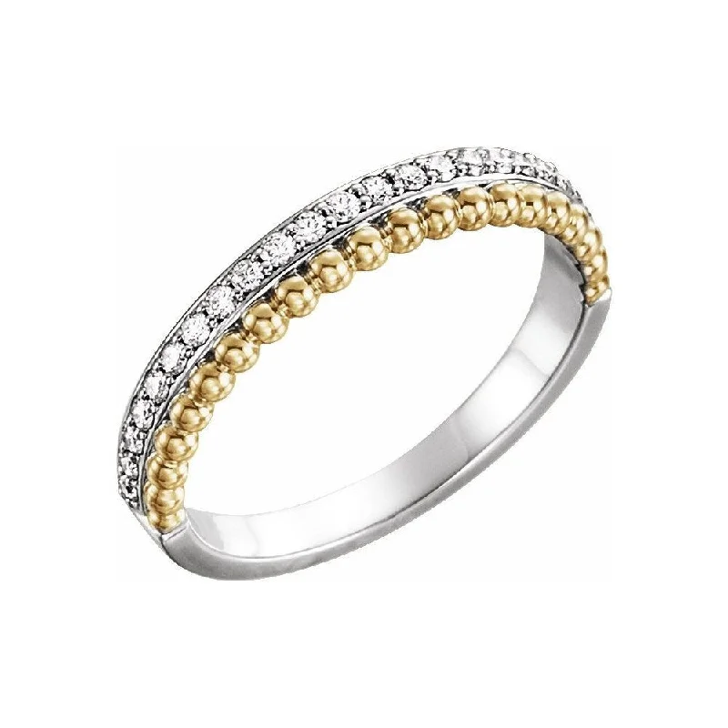 Women’s platinum rings-14K White Gold /Yellow 1/5 CTW Diamond Beaded Ring for Women