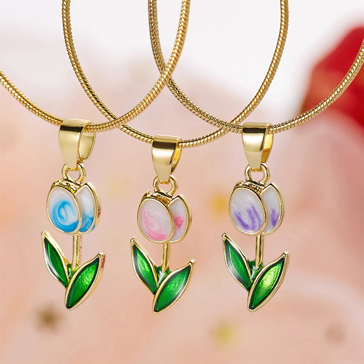 Women’s choker necklaces-Simple Style Classic Style Flower Alloy Plating Gold Plated Women's Pendant Necklace