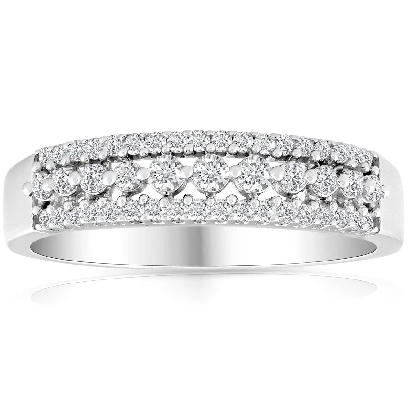 Women’s bespoke engagement rings-1/3 carat Diamond Wedding Ring 10 KT White Gold