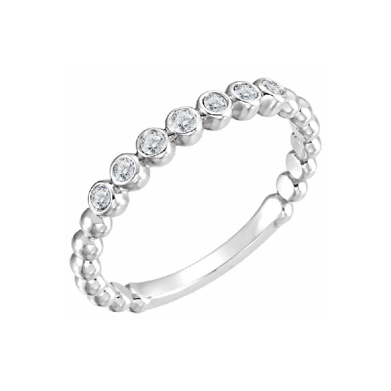 Women’s designer rings-14K White Gold 1/6 CTW Diamond Stackable Ring for Women