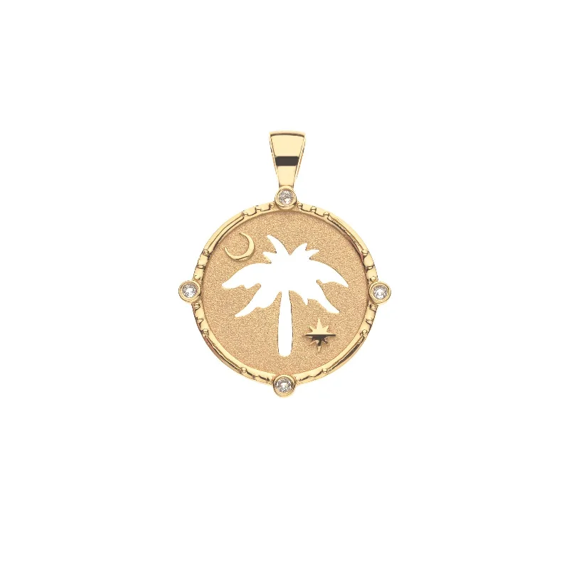 Women’s adjustable necklaces-Jane Win CHARLESTON Palmetto Cutout Coin Pendant Necklace