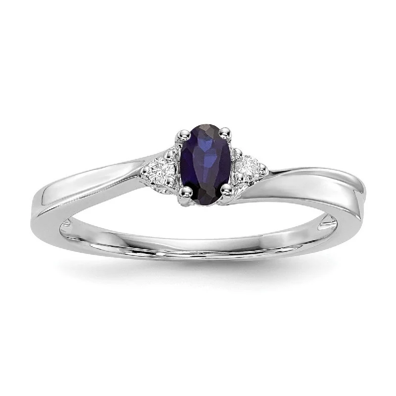 Women’s eternity rings-Curata 925 Sterling Silver Rhodium Plated Created Blue Sapphire Ring