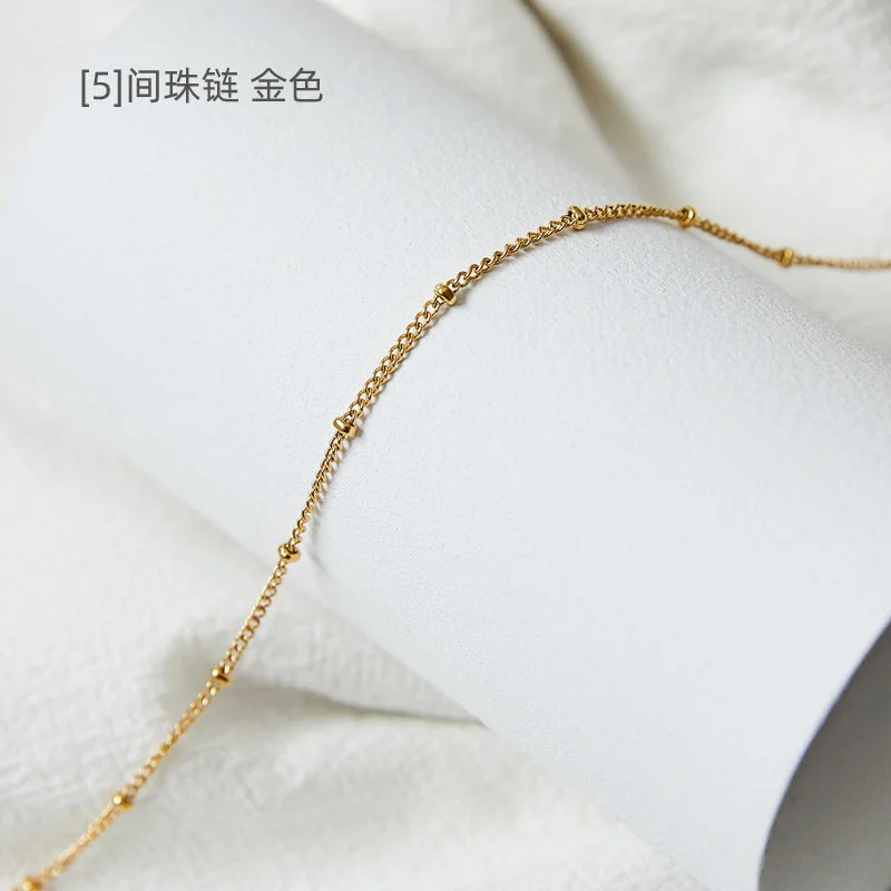 [5] Room Bead Necklace Gold 45cm