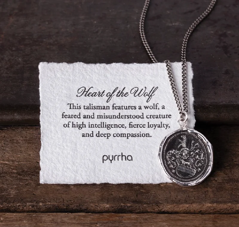 Women’s bridal necklaces-Heart of the Wolf Talisman