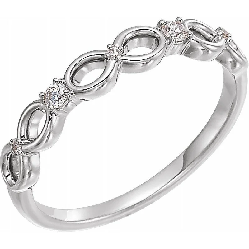 Women’s rose gold rings-14K White Gold .08 CTW Diamond Infinity-Inspired Ring for Women