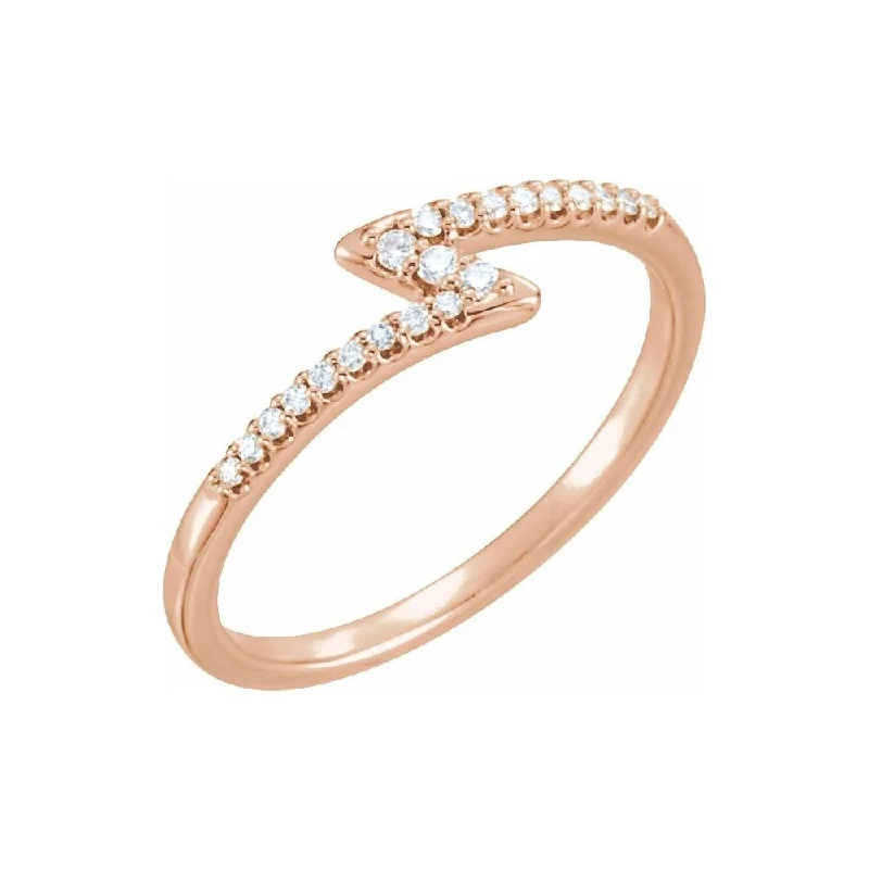 Women’s vintage diamond rings-14K Rose Gold 1/8 CTW Diamond Stackable Ring for Women