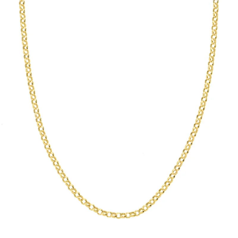 Women’s heart-shaped necklaces-14K Yellow Gold 3.75mm Rolo Chain Necklace