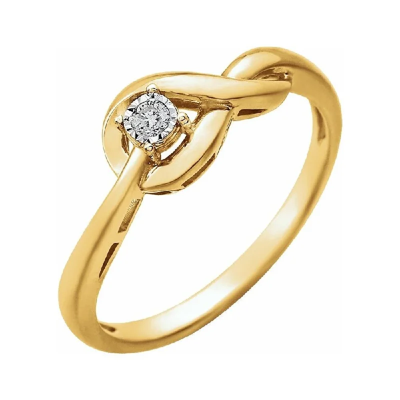 Women’s personalized rings-14K Yellow Gold .04 CT Diamond Ring for Women