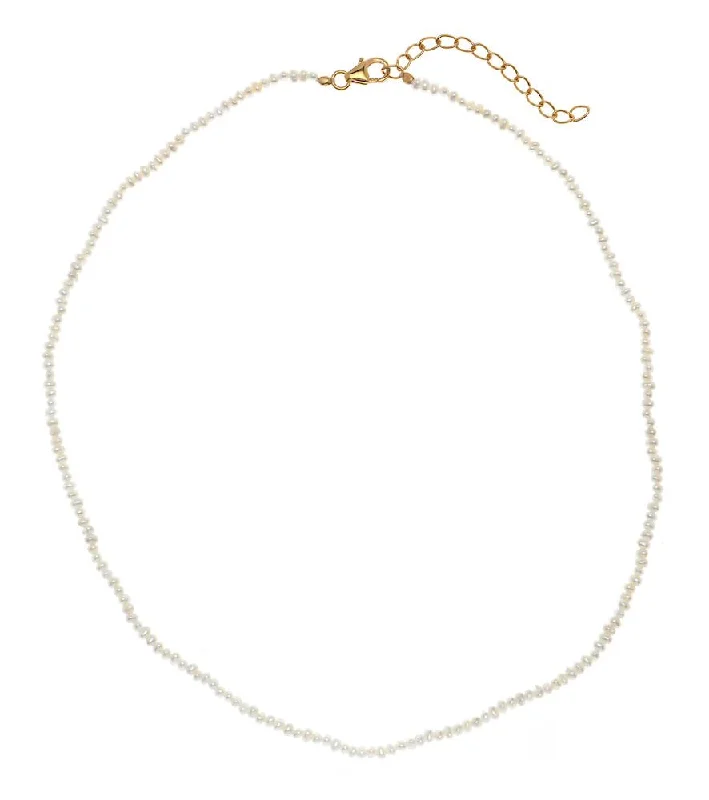 Women’s gold pendant necklaces with diamonds-Goldbug Seed Pearl Necklace