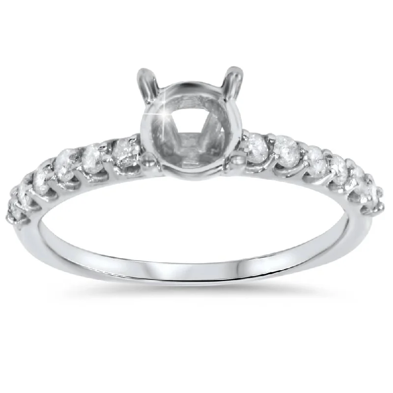 Women’s birthstone rings-1/3ct Half Eternity Diamond Ring White Gold