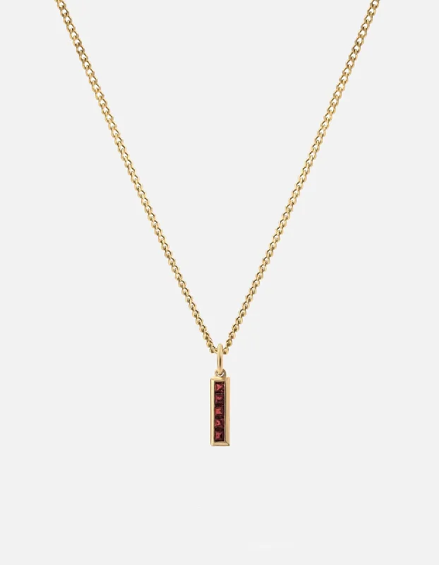 Women’s stylish choker necklaces-Slim Totem Garnet Necklace, Gold Vermeil