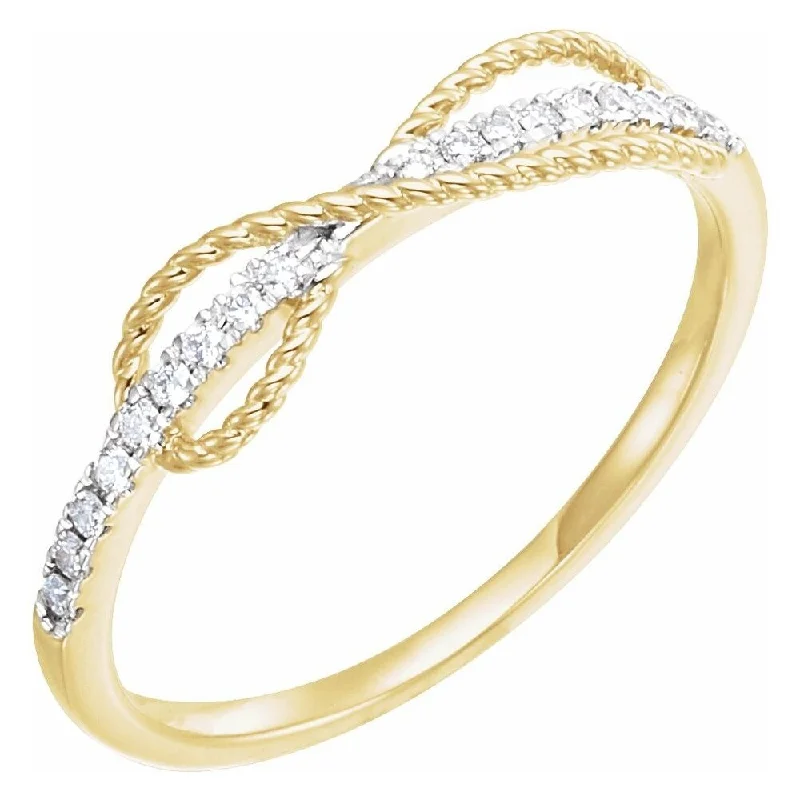 Women’s custom rings-14K Yellow Gold 1/10 CTW Diamond Infinity-Inspired Ring for Women