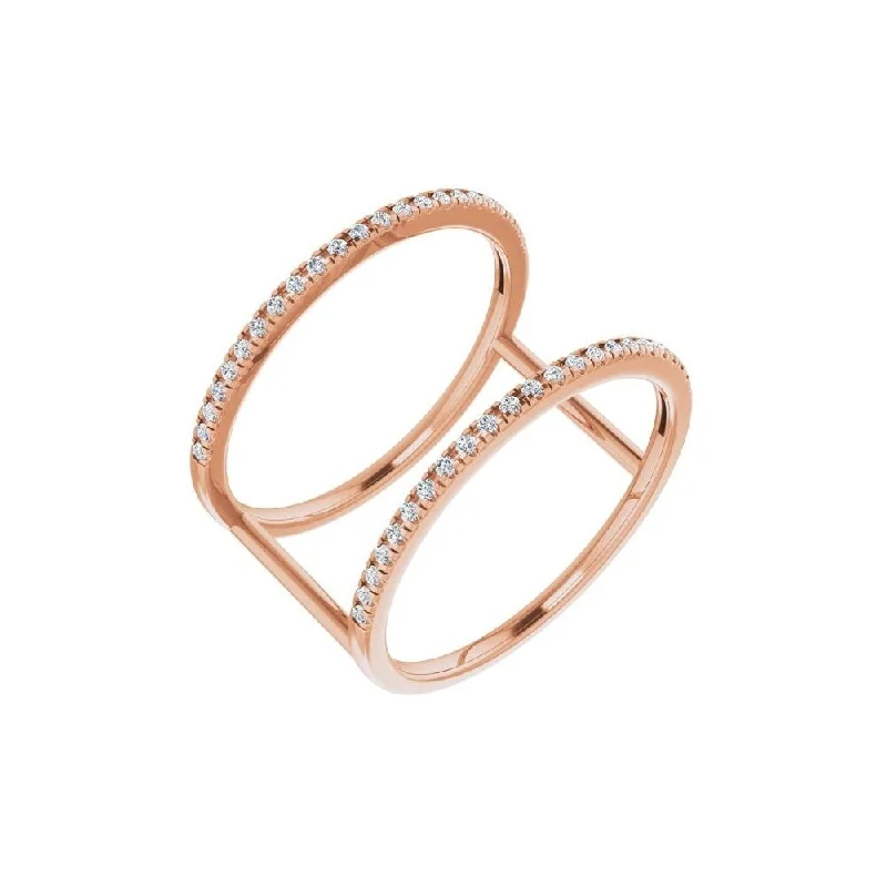 Women’s vintage wedding bands-14K Rose Gold 1/5 CTW Diamond Freeform Ring for Women