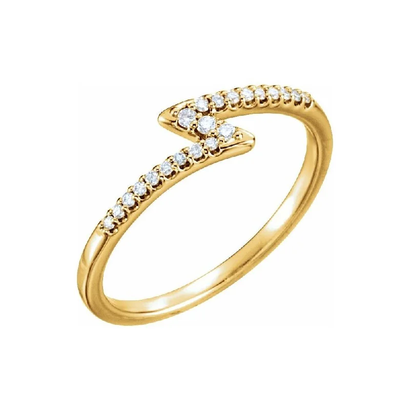 Women’s fashion rings-14K Yellow Gold 1/8 CTW Diamond Stackable Ring for Women