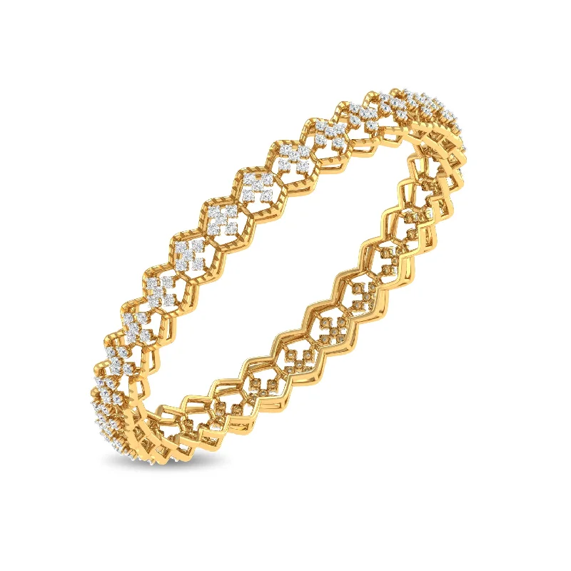 Women’s sparkling bangles-Hexagonal Bangle