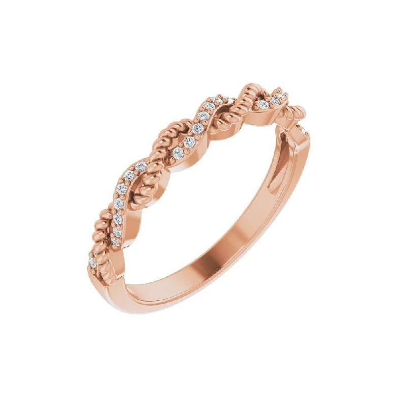 Women’s platinum rings-14K Rose Gold .08 CTW Diamond Stackable Ring for Women