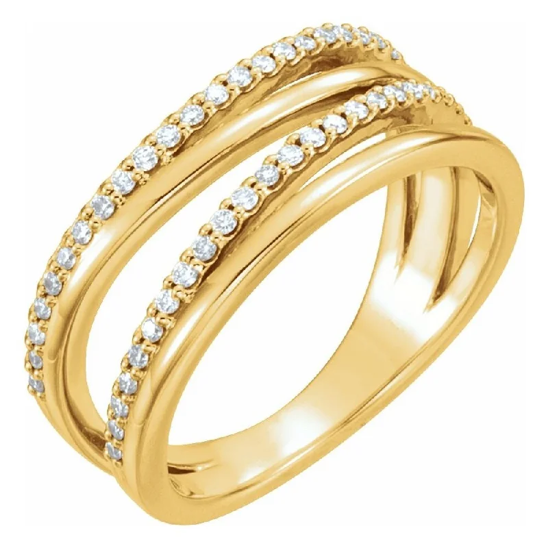 Women’s stackable rings-14K Yellow Gold 1/4 CTW Diamond Ring for Women