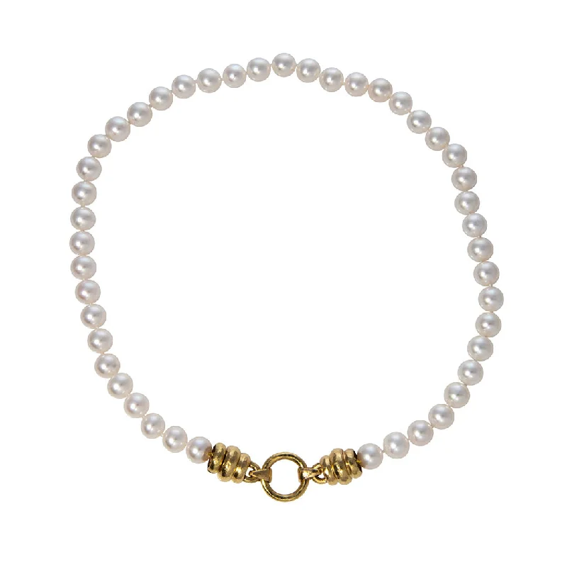 Women’s sapphire necklaces-Elizabeth Locke Freshwater Pearl “Martin” Clasp Necklace 17″