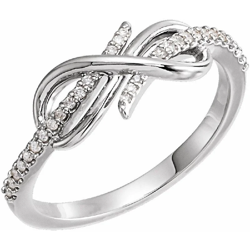 Women’s floral rings-14K White Gold 1/10 CTW Diamond Infinity-Inspired Ring for Women