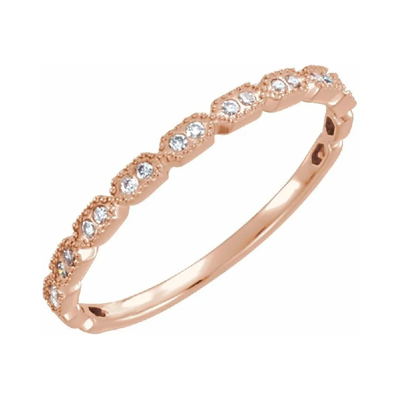 Women’s diamond wedding bands-14K Rose Gold .08 CTW Diamond Ring for Women