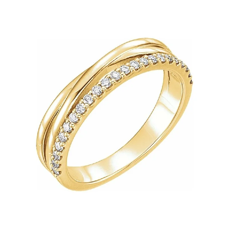 Women’s platinum rings-14K Yellow Gold 1/4 CTW Diamond Criss-Cross Ring for Women