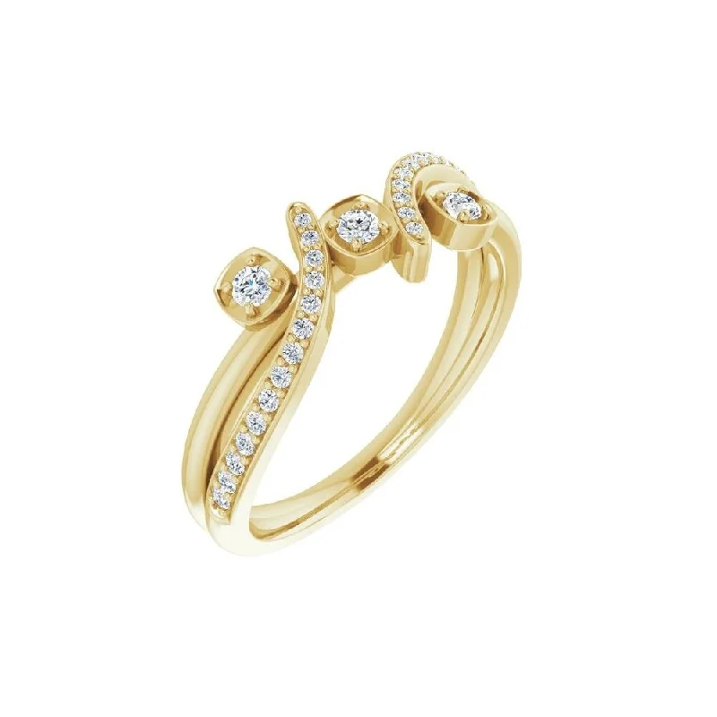 Women’s yellow gold rings-14K Yellow Gold 1/5 CTW Diamond Ring for Women