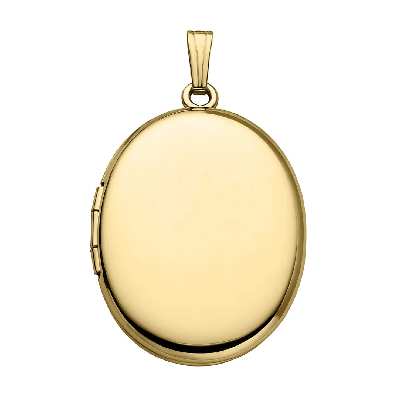 Women’s intricate necklaces-14K Yellow Gold 23x30mm Oval Locket Necklace