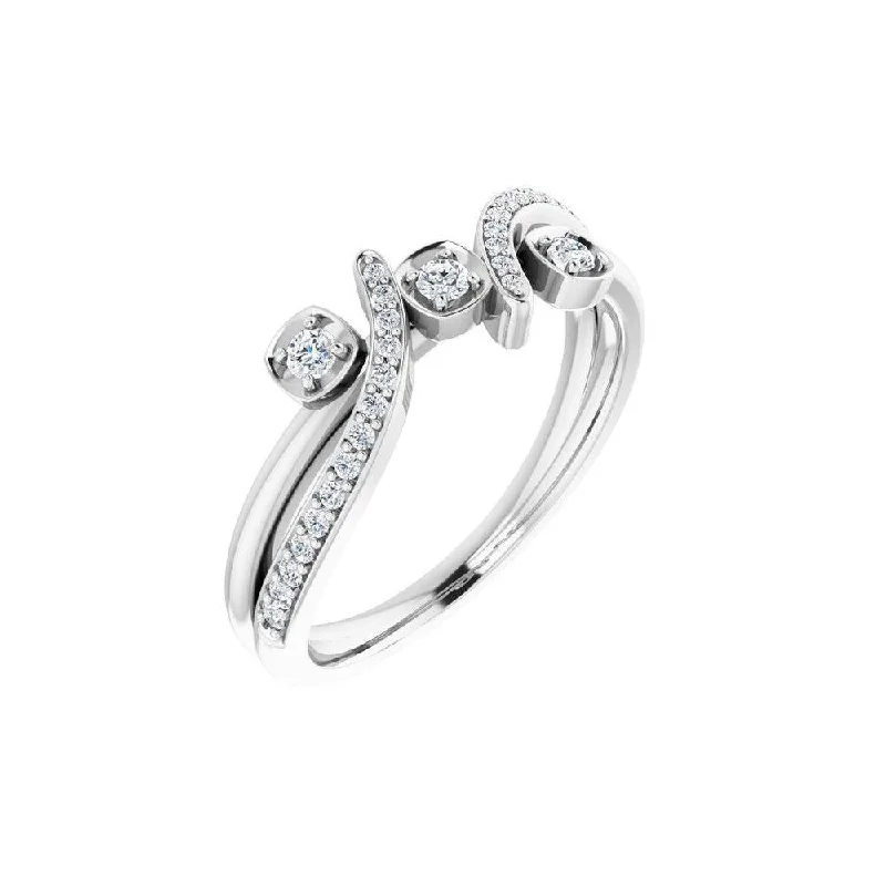 Women’s luxury engagement rings-14K White Gold 1/5 CTW Diamond Ring for Women