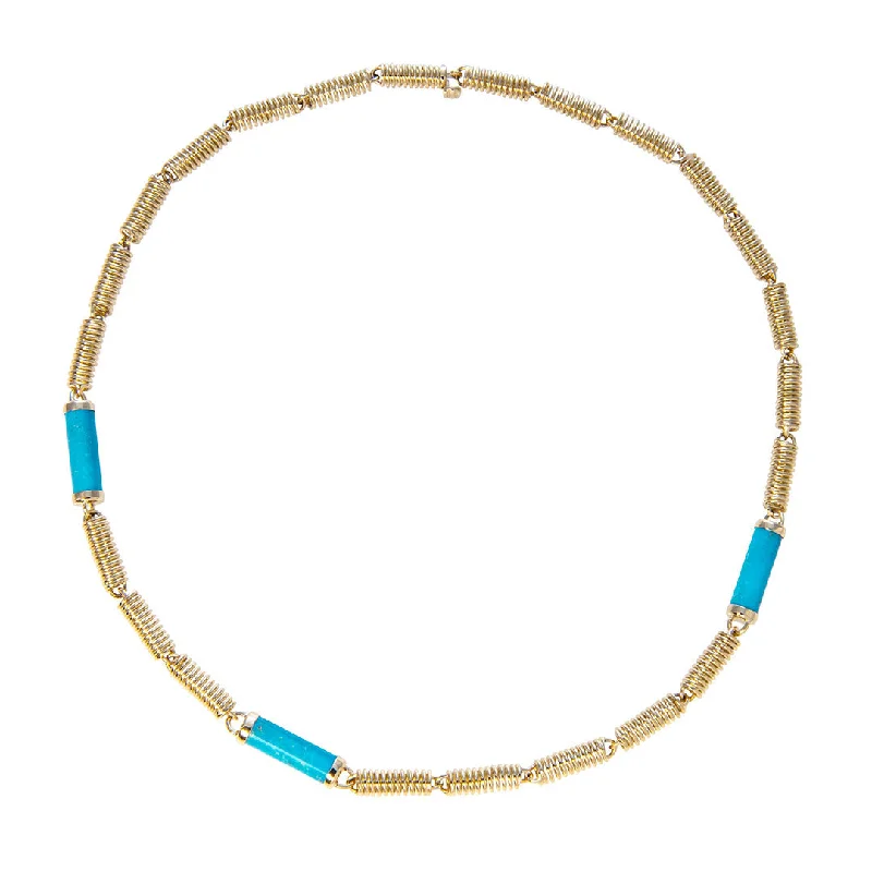 Women’s pearl necklaces-Seaman Schepps Turquoise Verona Chain Necklace