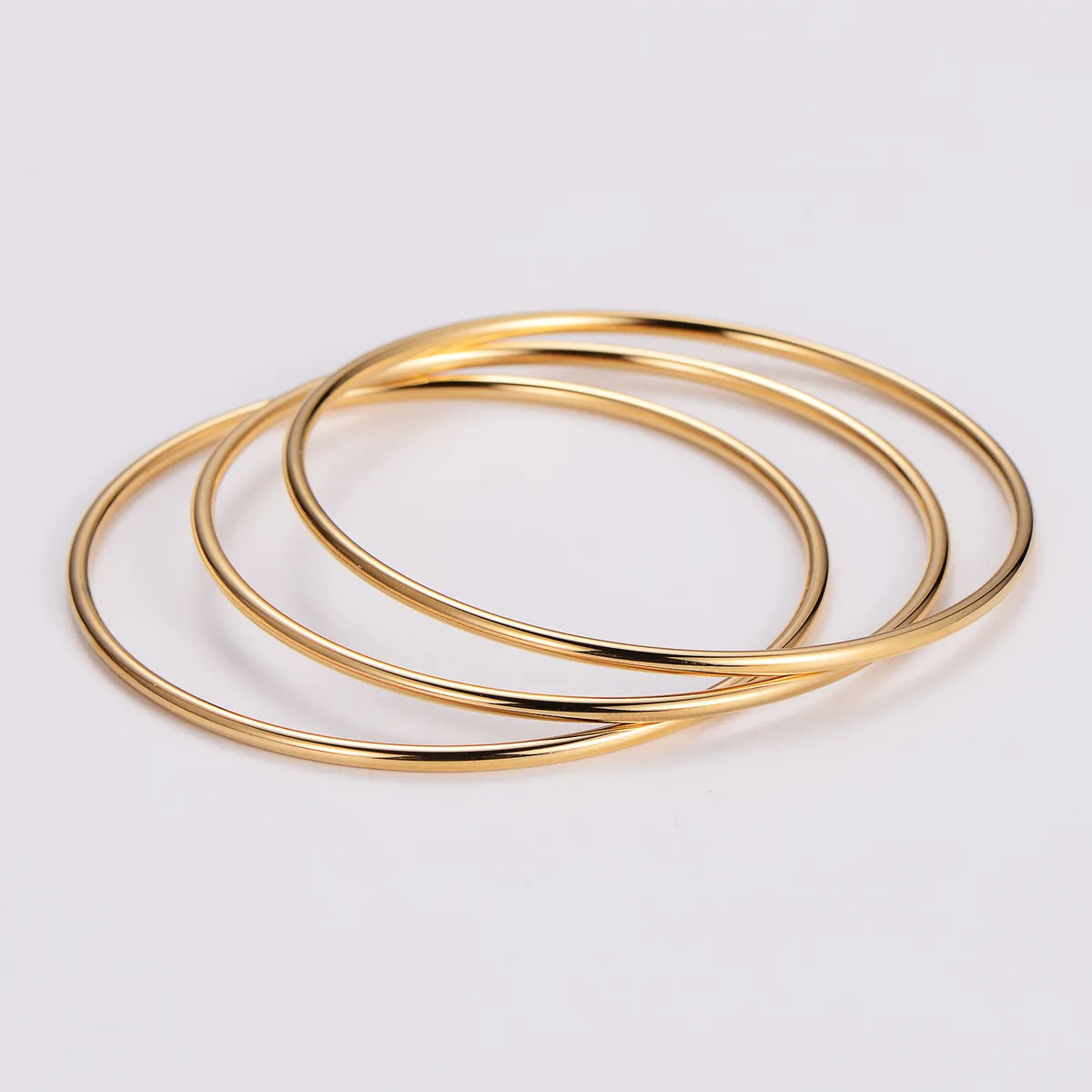 Women’s cuff bracelets-Elegant Simple Style Solid Color 304 Stainless Steel 18K Gold Plated Bangle In Bulk