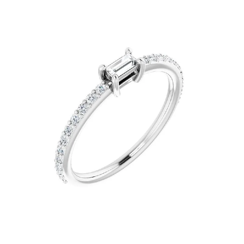 Women’s large statement rings-14K White Gold 1/3 CTW Diamond Ring for Women