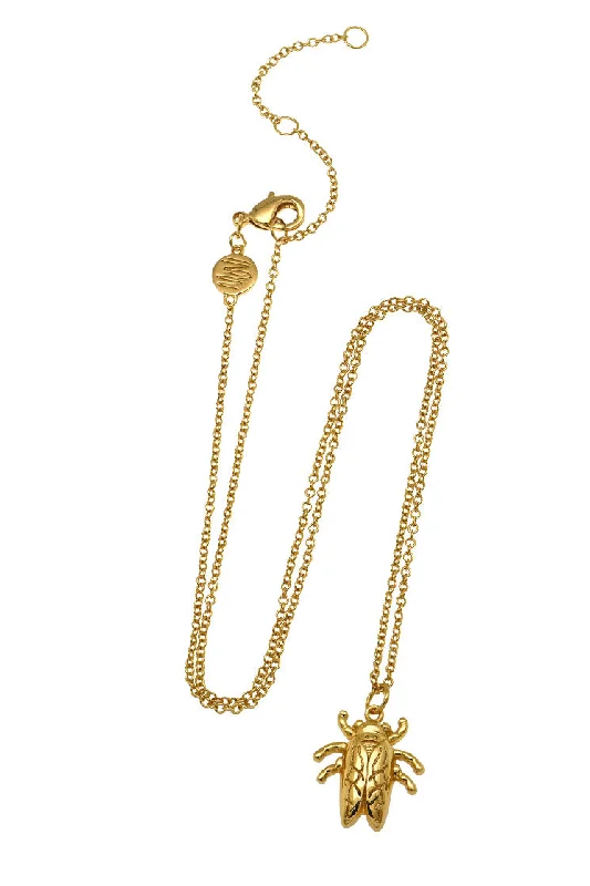 Women’s diamond chain necklaces-Goldbug Baby Bug Charm Necklace