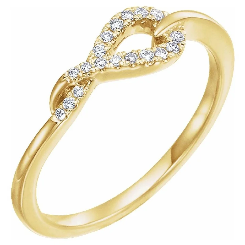 Women’s custom rings-14K Yellow Gold 1/10 CTW Diamond Knot Ring for Women